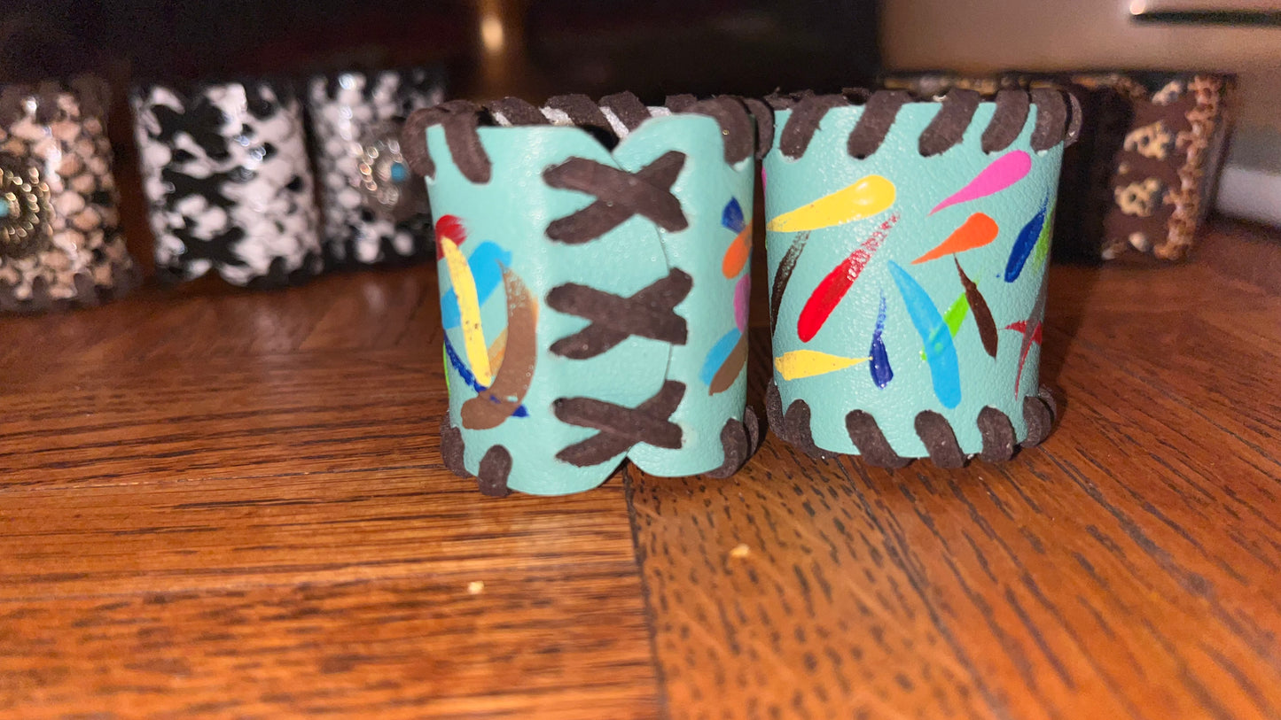 “Leather” scarf Slides