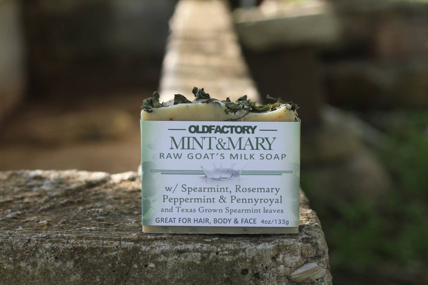 Old Factory Soap + Parousia Perfumes - Mint & Mary Goats Milk Soap - with Peppermint, Spearmint, +