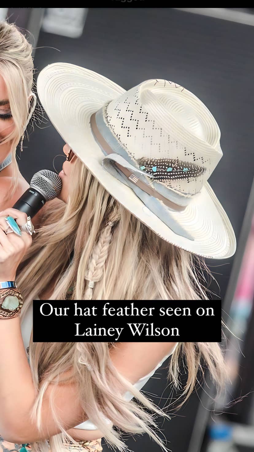Turquoise hat feather / hat feather / hat accessory / hatbar