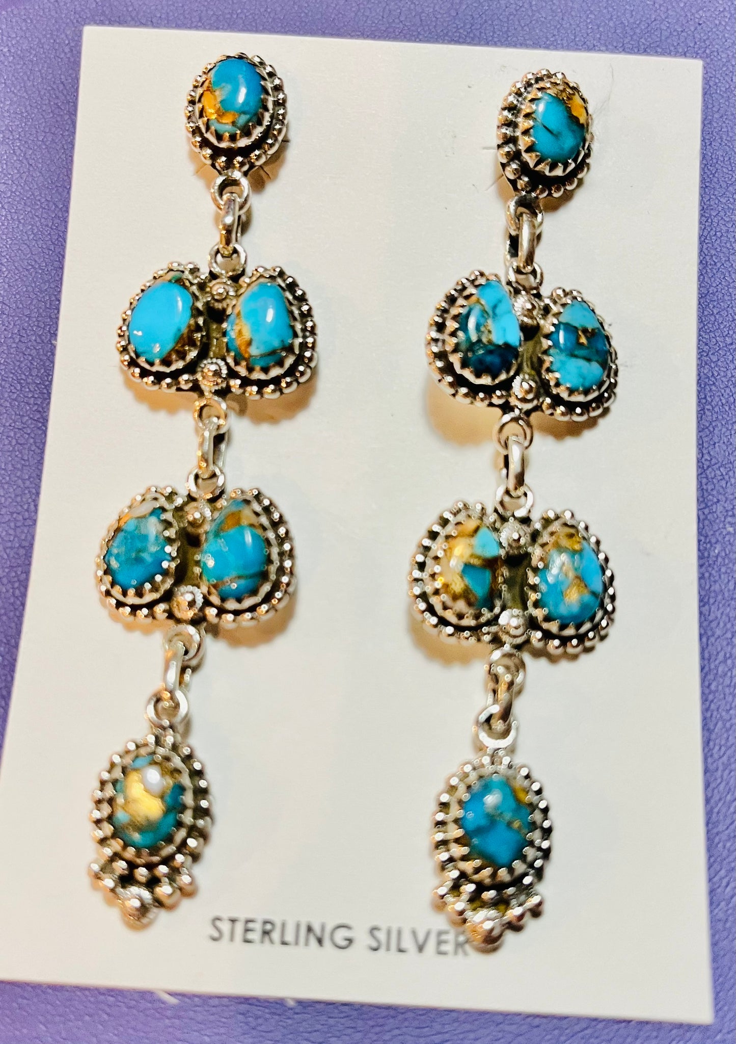 Turquoise & sterling silver dangle earrings