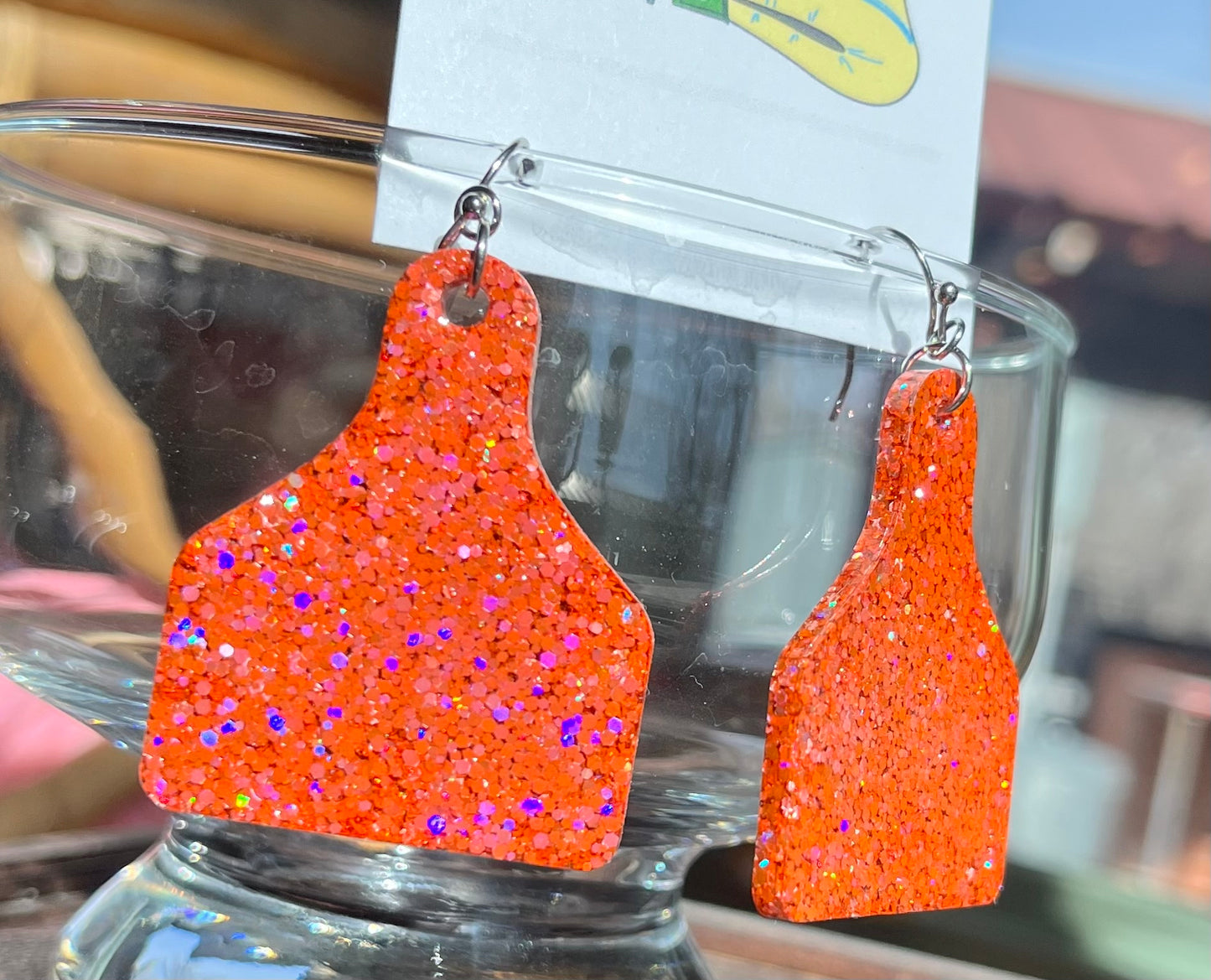 Glitter Eartag resin earrings