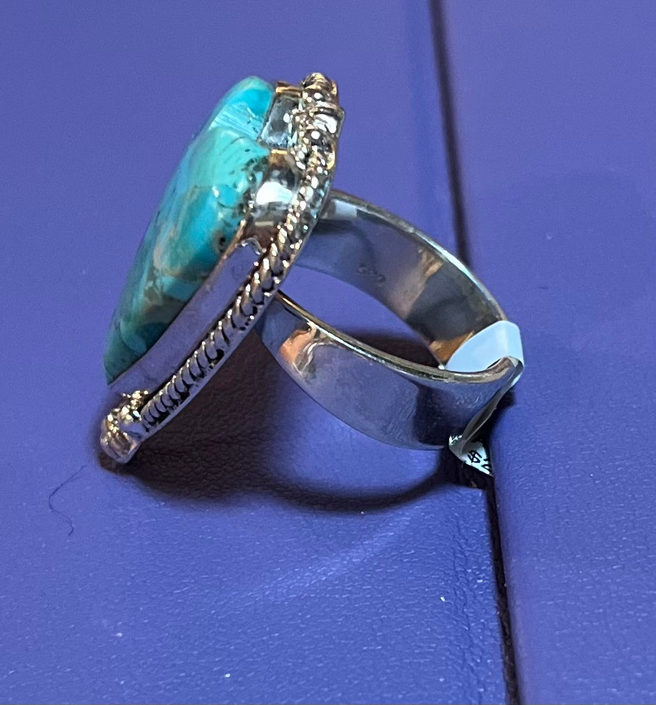 Kingman Turquoise adjustable ring