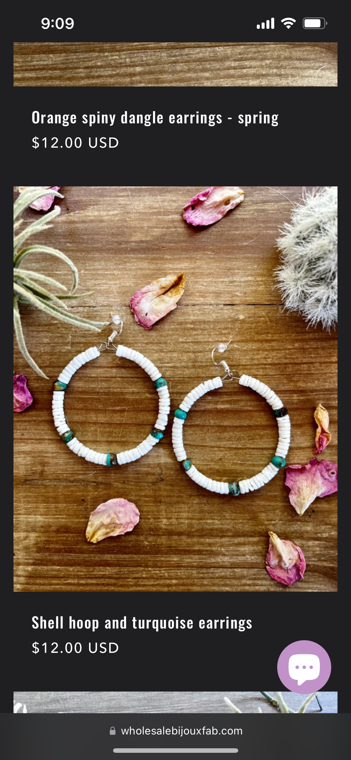 Shell hoop and turquoise earrings