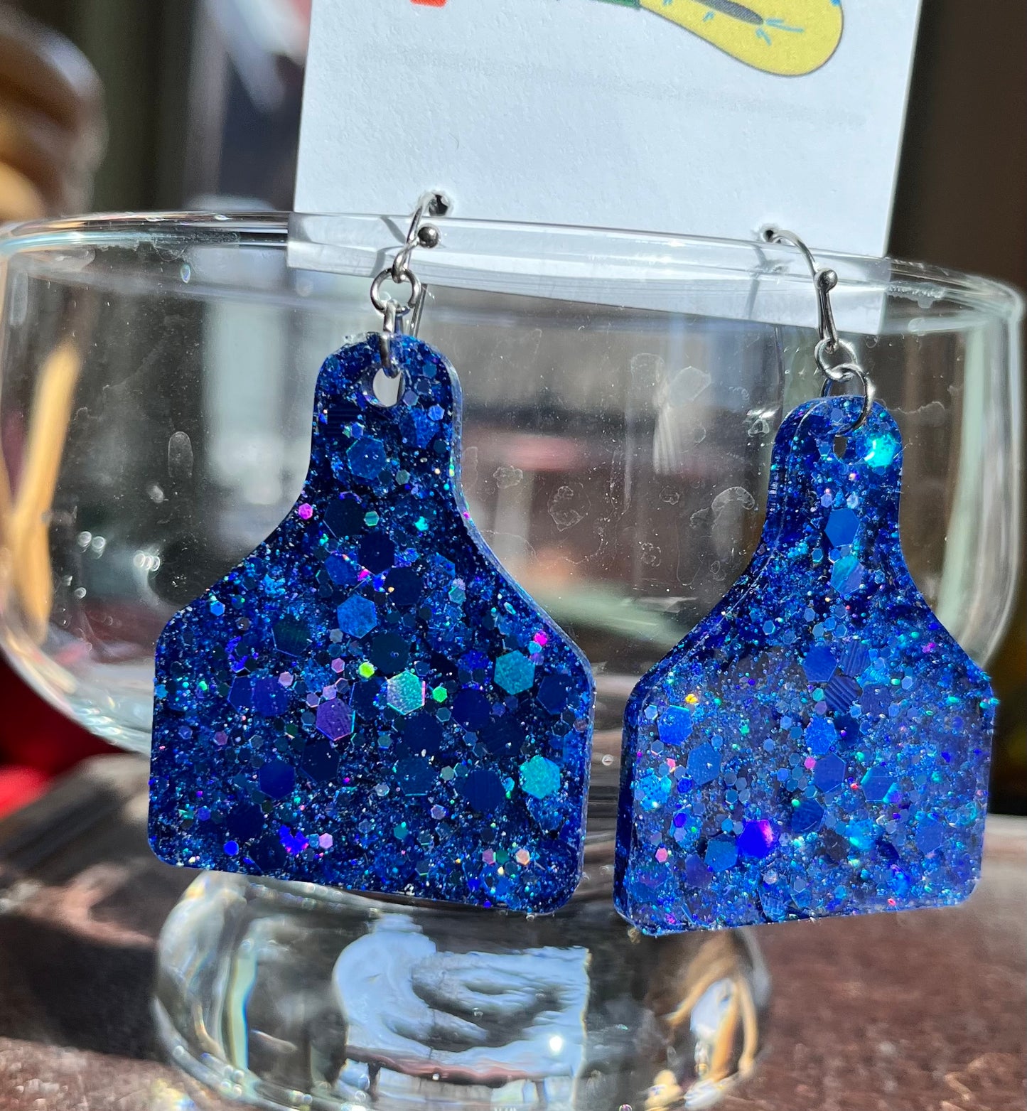 Glitter Eartag resin earrings