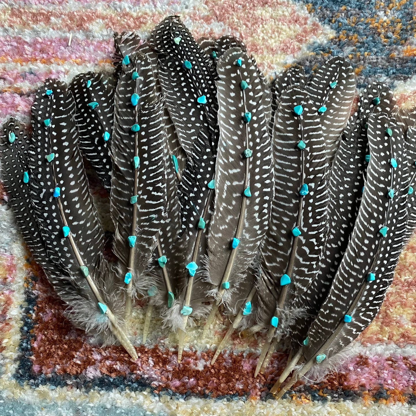 Turquoise hat feather / hat feather / hat accessory / hatbar