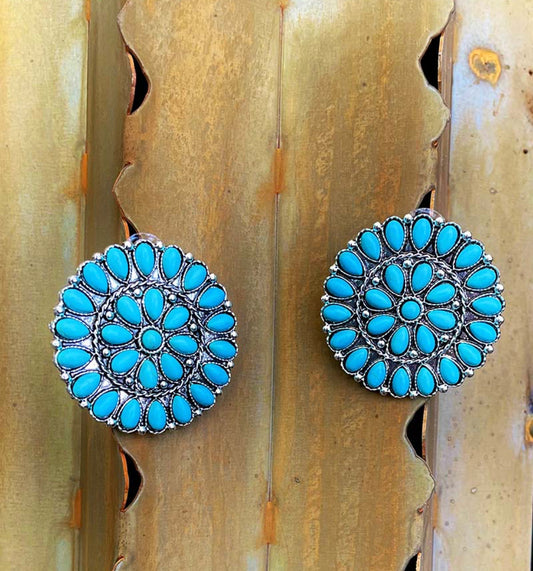 Turquoise Revival Concho Earrings