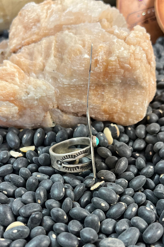 Sterling Silver w/ turquoise stone Guitar Ring
