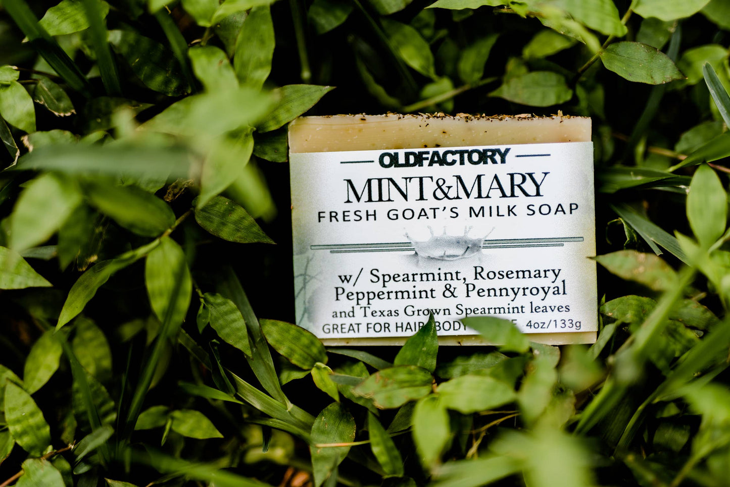 Old Factory Soap + Parousia Perfumes - Mint & Mary Goats Milk Soap - with Peppermint, Spearmint, +