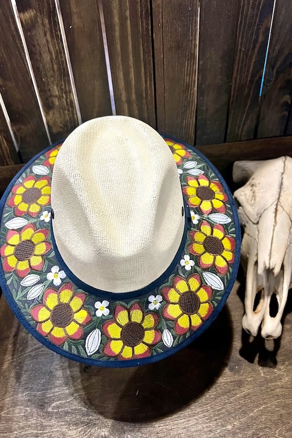 Sunflower Hand Embroidery Hat