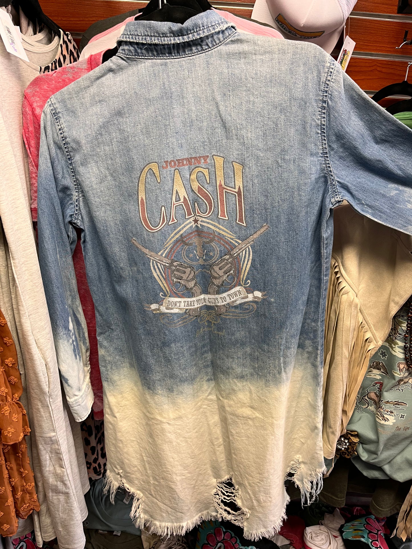 Johnny Cash Guns Denim Dress