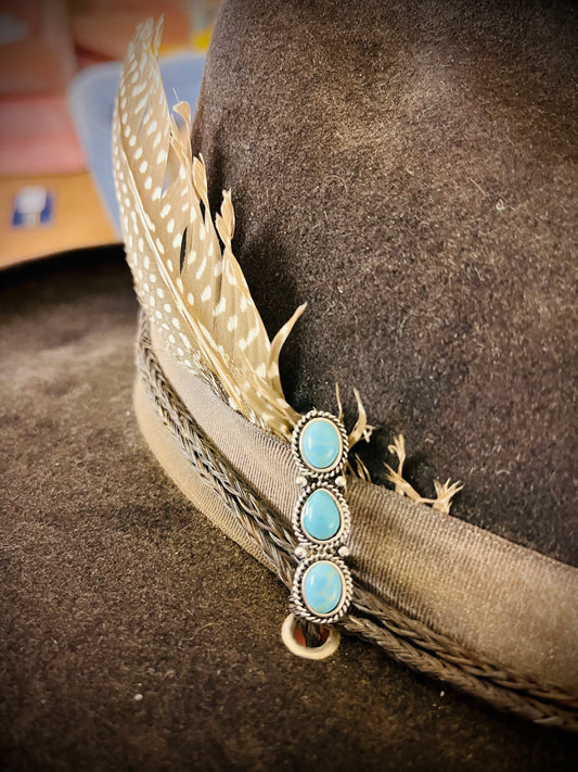 Tri-stone "turquoise" hat pin