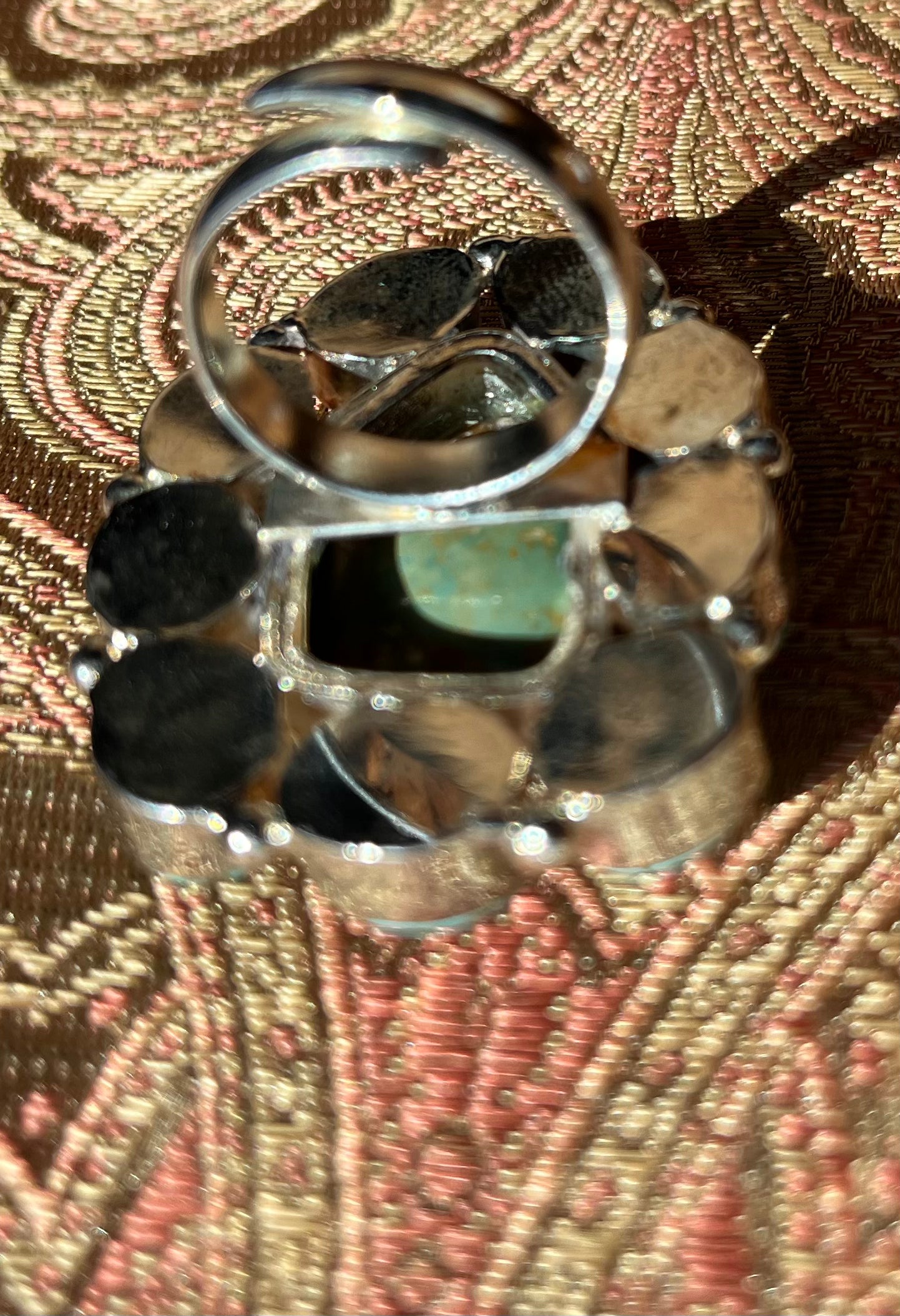 Turquoise surround adjustable ring