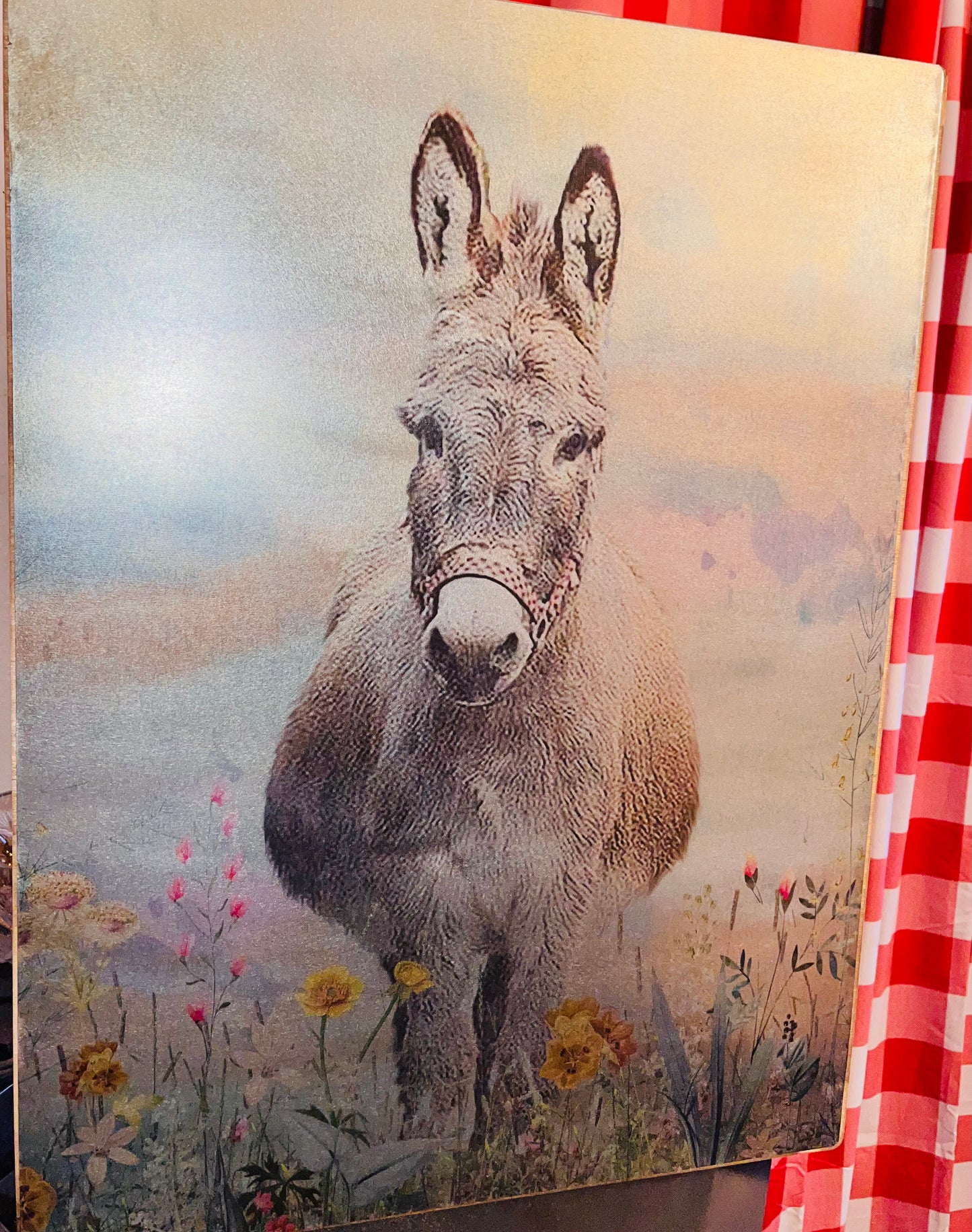 Donkey picture on metal