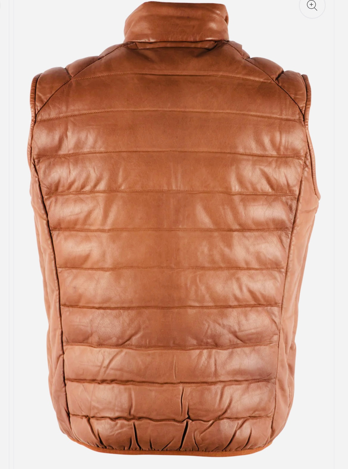 Puffy leather vest
