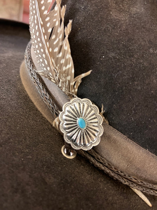 Concho with Turquoise center hat pin