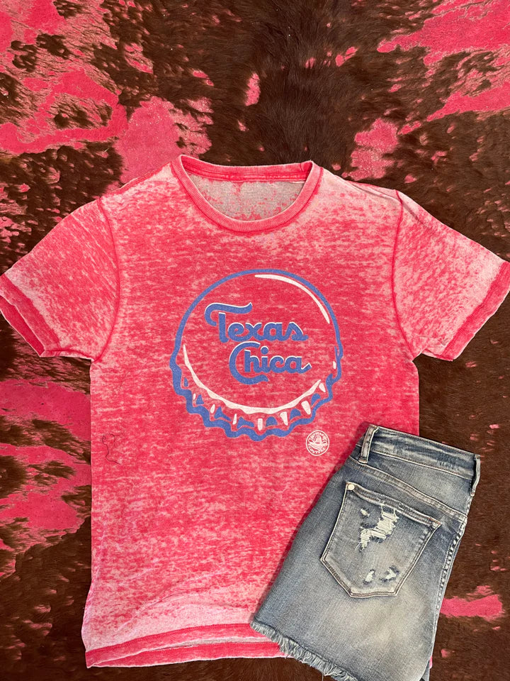 Texas Chica - 30% off! red burn out shirt/blue & white